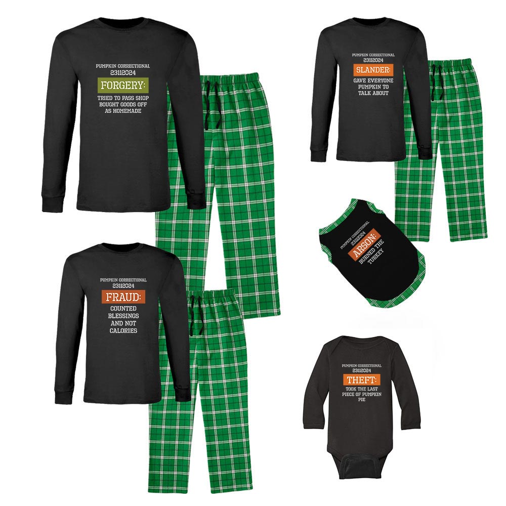 Customizable Funny Quote Thanksgiving Family Jammies Cotton Customizable Funny Quote Thanksgiving Family Jammies Cotton