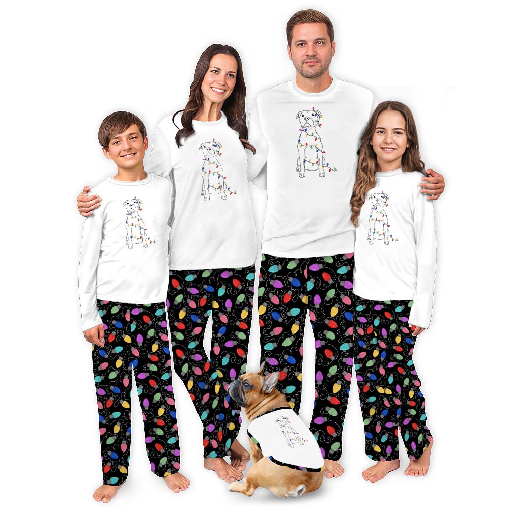 Fun Christmas Light Bulb Family Pajamas Tops And Bottoms Fun Christmas Light Bulb Family Pajamas Tops And Bottoms