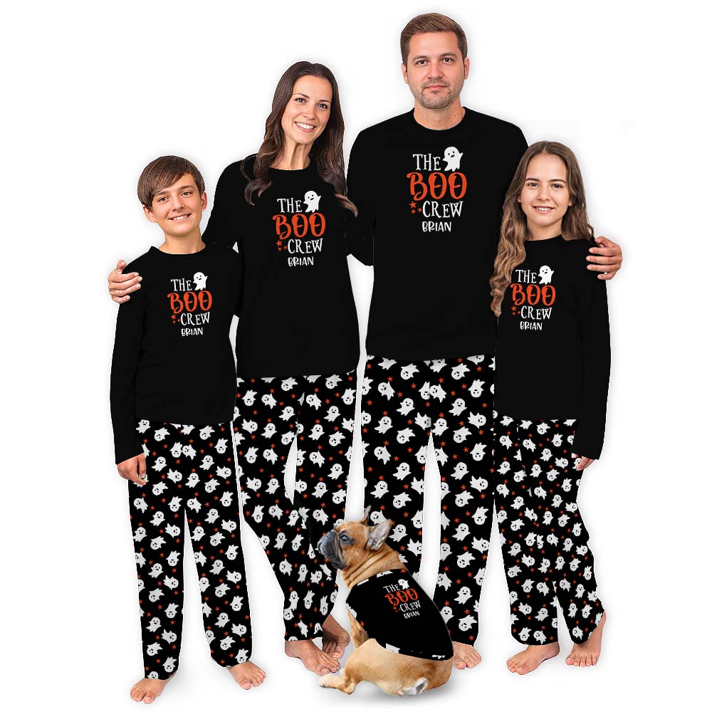Cute Boo Crew Halloween Pjs Custom Name Cute Boo Crew Halloween Pjs Custom Name