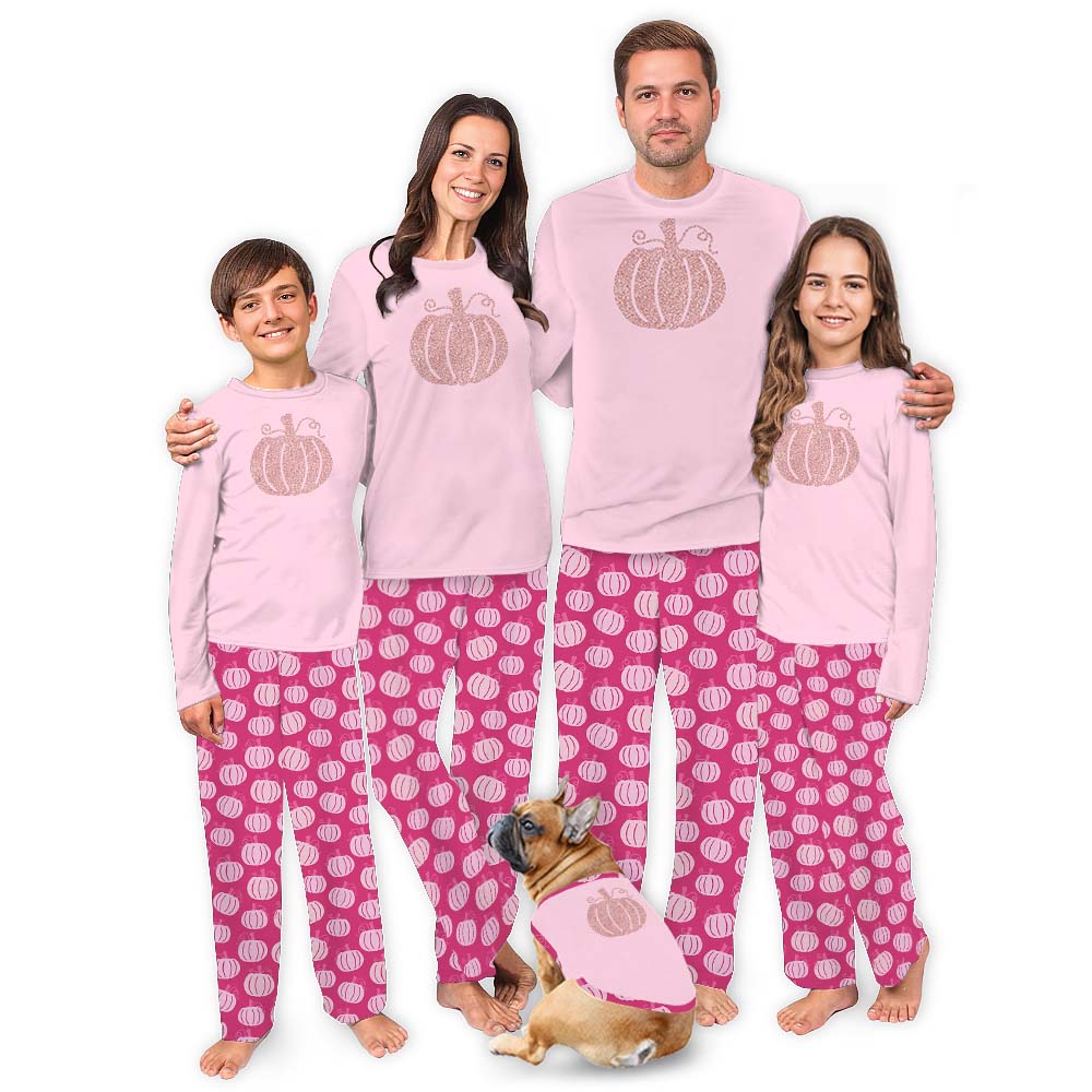 Festive Pink Pumpkin Pajamas For Family Festive Pink Pumpkin Pajamas For Family