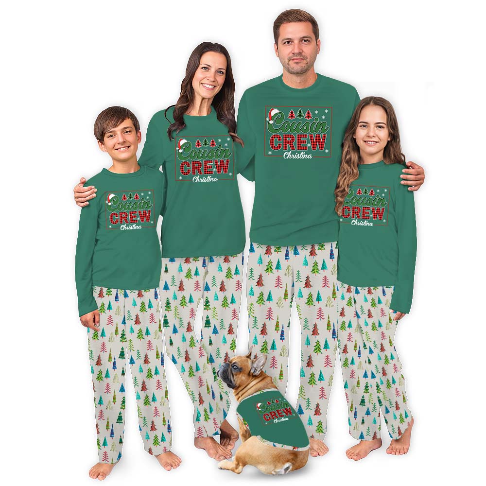 Christmas Cousin Crew Matching Family Jammies With Name Christmas Cousin Crew Matching Family Jammies With Name