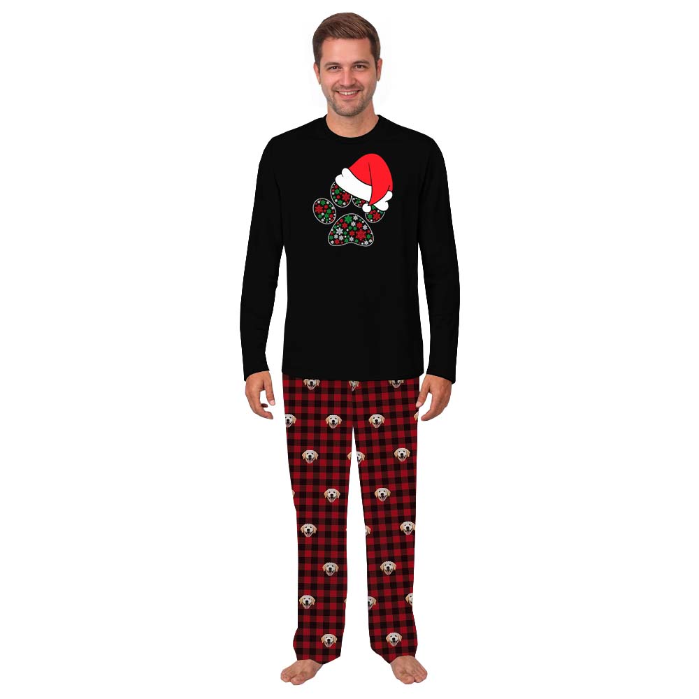Unique Dog Paw Matching Christmas PJs Personalized Face Unique Dog Paw Matching Christmas PJs Personalized Face
