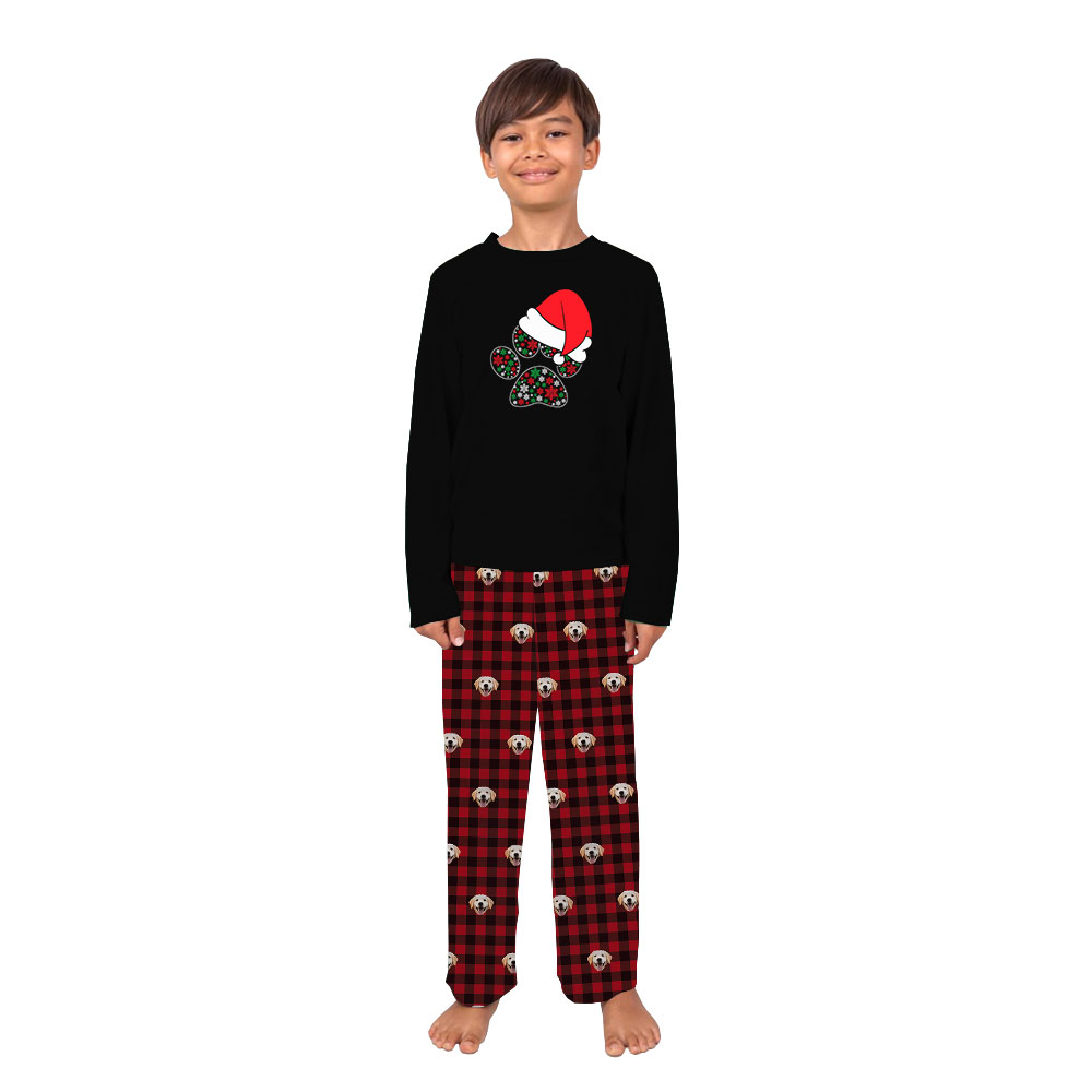 Unique Dog Paw Matching Christmas PJs Personalized Face Unique Dog Paw Matching Christmas PJs Personalized Face
