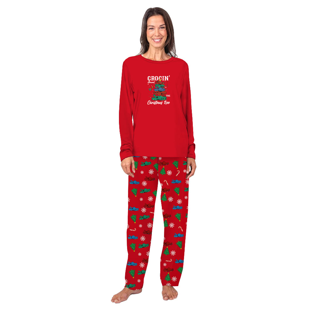 Crocs Christmas Tree Red Matching Pajamas For Family Crocs Christmas Tree Red Matching Pajamas For Family