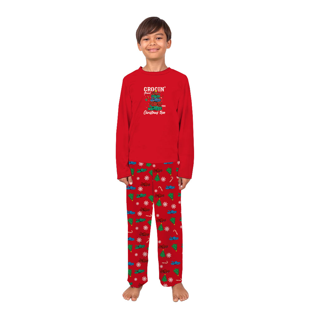 Crocs Christmas Tree Red Matching Pajamas For Family Crocs Christmas Tree Red Matching Pajamas For Family