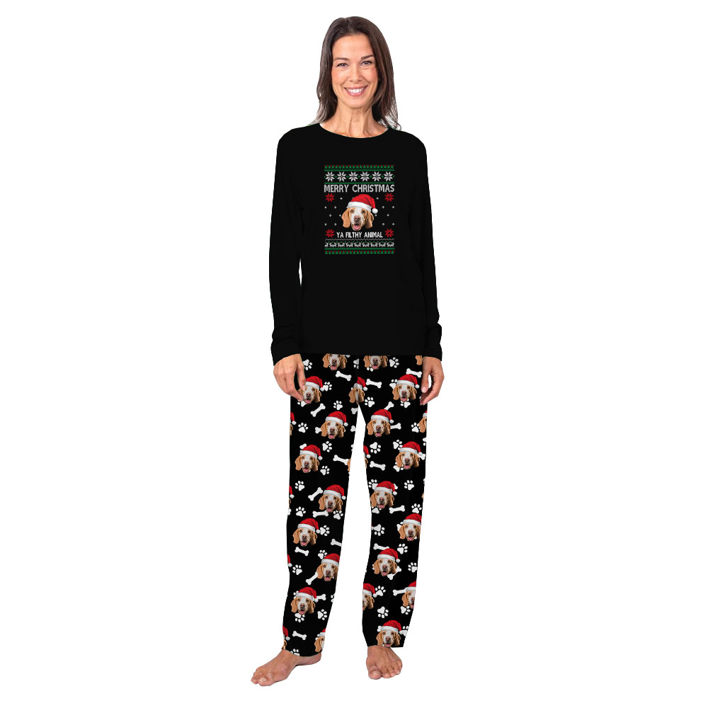 Merry Christmas Ya Filthy Animal Pajamas Custom Dog Face Merry Christmas Ya Filthy Animal Pajamas Custom Dog Face
