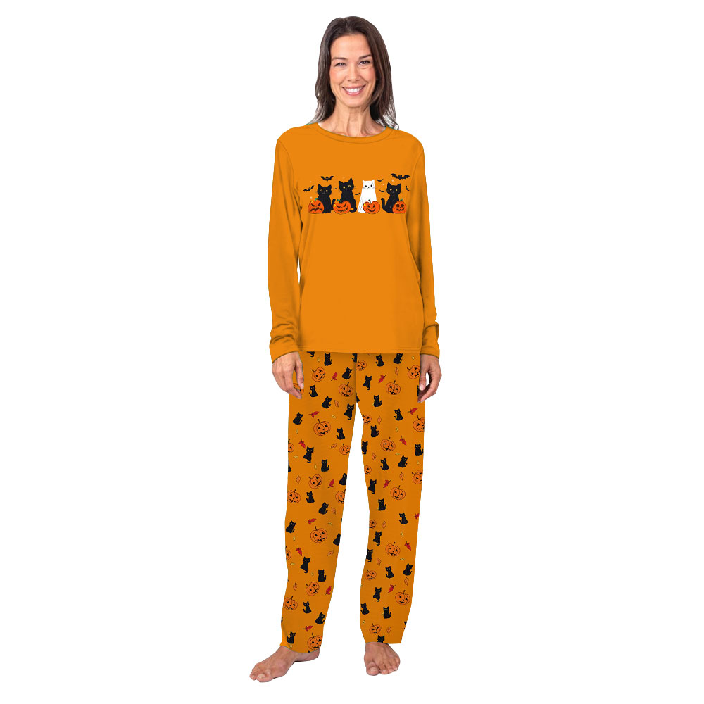Cute Black Cat Halloween Pajama Sets Matching Family Cute Black Cat Halloween Pajama Sets Matching Family