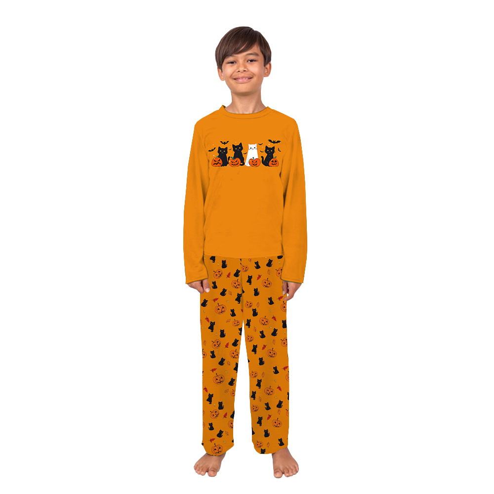Cute Black Cat Halloween Pajama Sets Matching Family Cute Black Cat Halloween Pajama Sets Matching Family