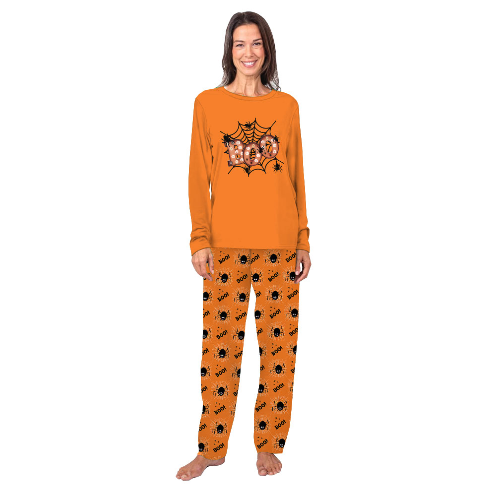 Boo Orange Halloween Pajamas Sets Matching Family Boo Orange Halloween Pajamas Sets Matching Family