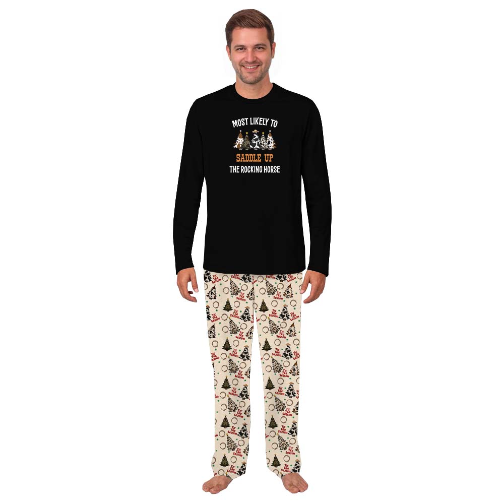 Funny Western Christmas Family Pajamas Most Likely Saying Funny Western Christmas Family Pajamas Most Likely Saying