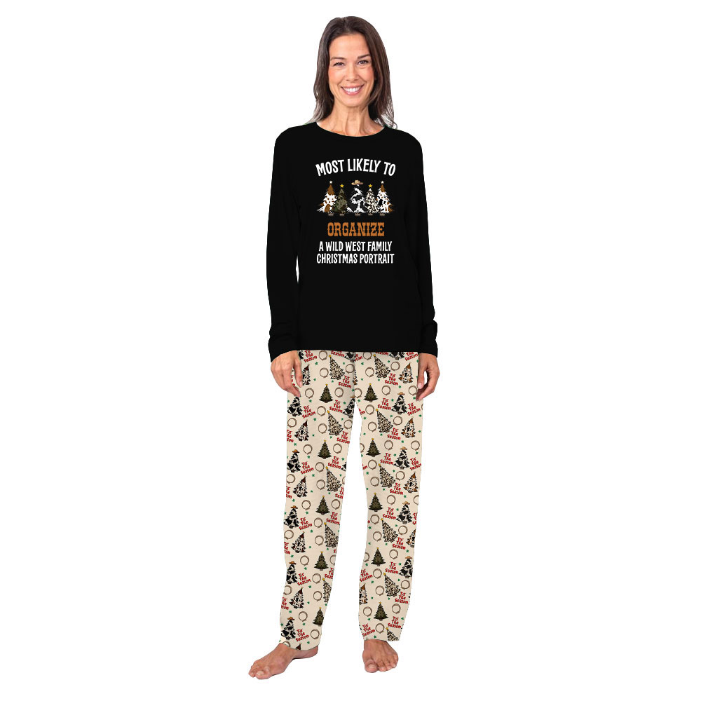 Funny Western Christmas Family Pajamas Most Likely Saying Funny Western Christmas Family Pajamas Most Likely Saying