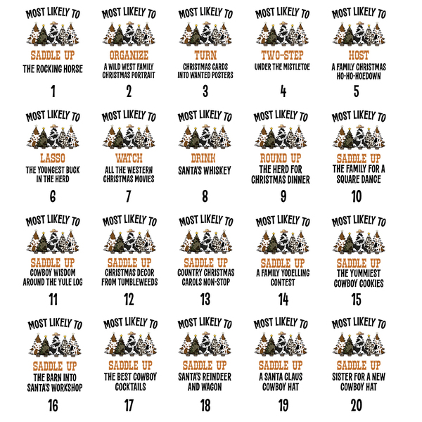Funny Western Christmas Family Pajamas Most Likely Saying Funny Western Christmas Family Pajamas Most Likely Saying