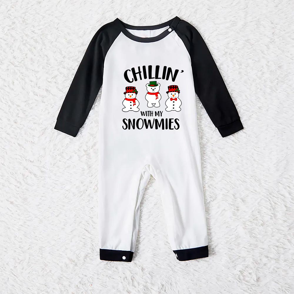 Cute Chillin With My Snowmies Christmas Pajamas For Family And Pets Cute Chillin With My Snowmies Christmas Pajamas For Family And Pets