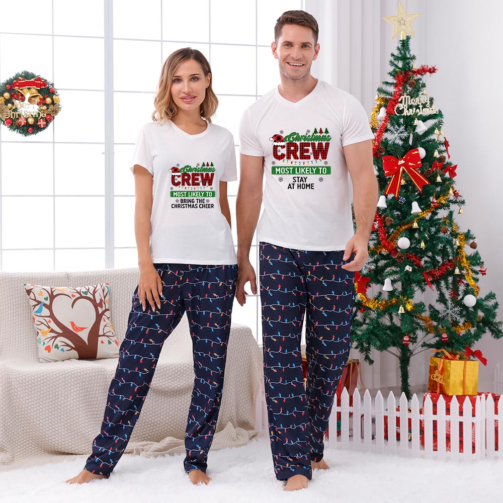 Short Personalized Christmas Crew Most Likely To Family Pajamas Short Personalized Christmas Crew Most Likely To Family Pajamas
