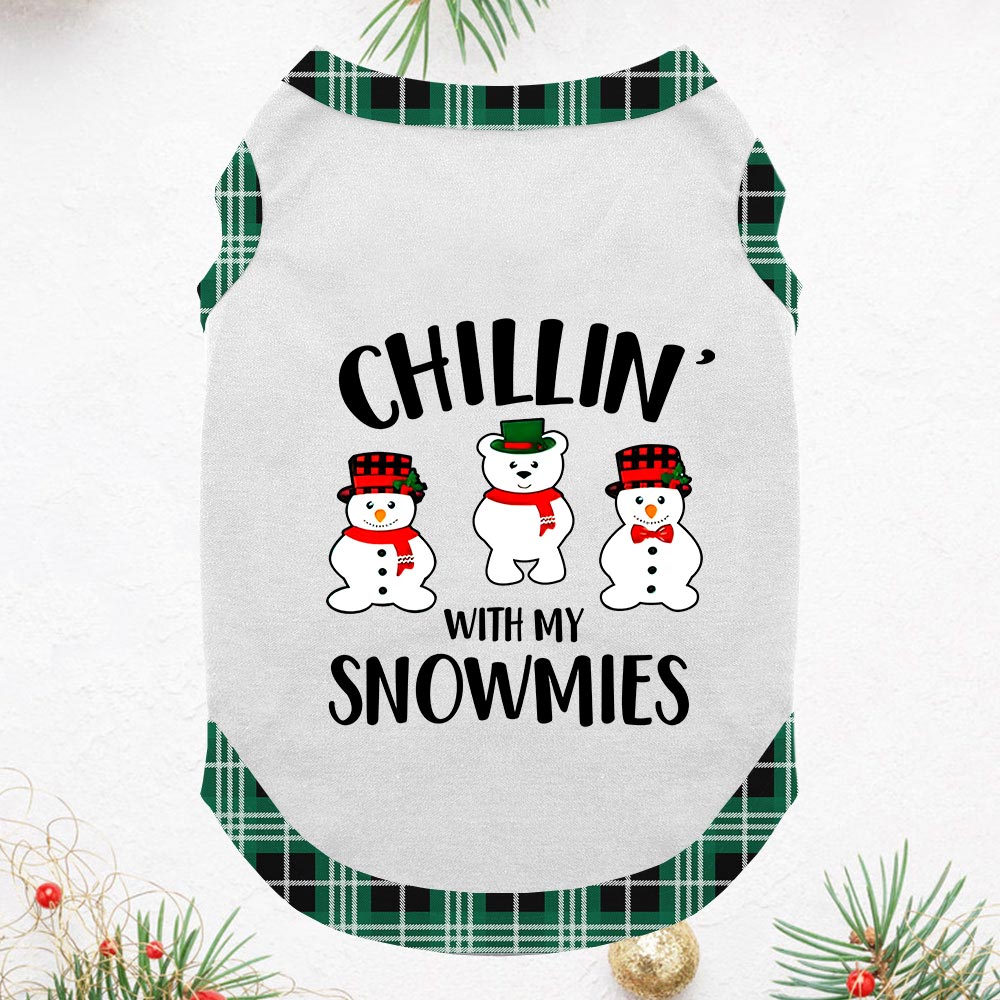 Cute Chillin With My Snowmies Christmas Pajamas For Family And Pets Cute Chillin With My Snowmies Christmas Pajamas For Family And Pets