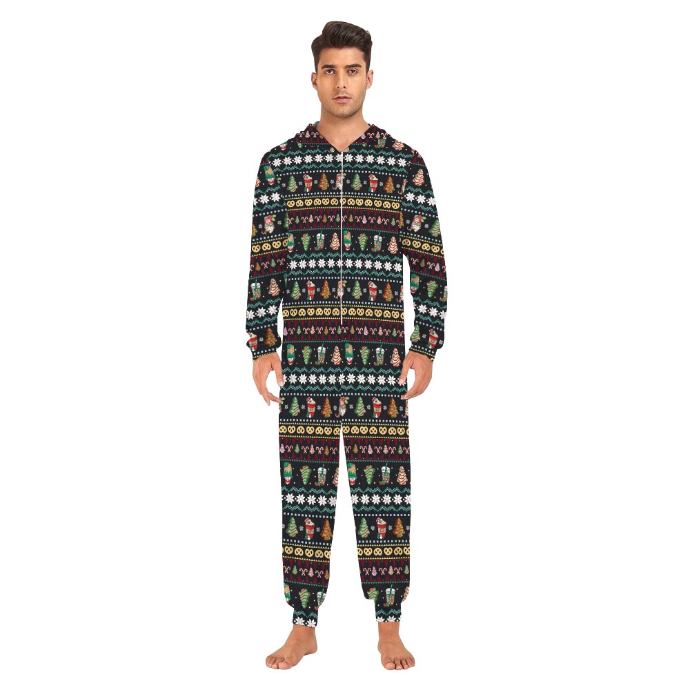 Cute Food And Beverage Christmas Family Matching Onesies With Dog