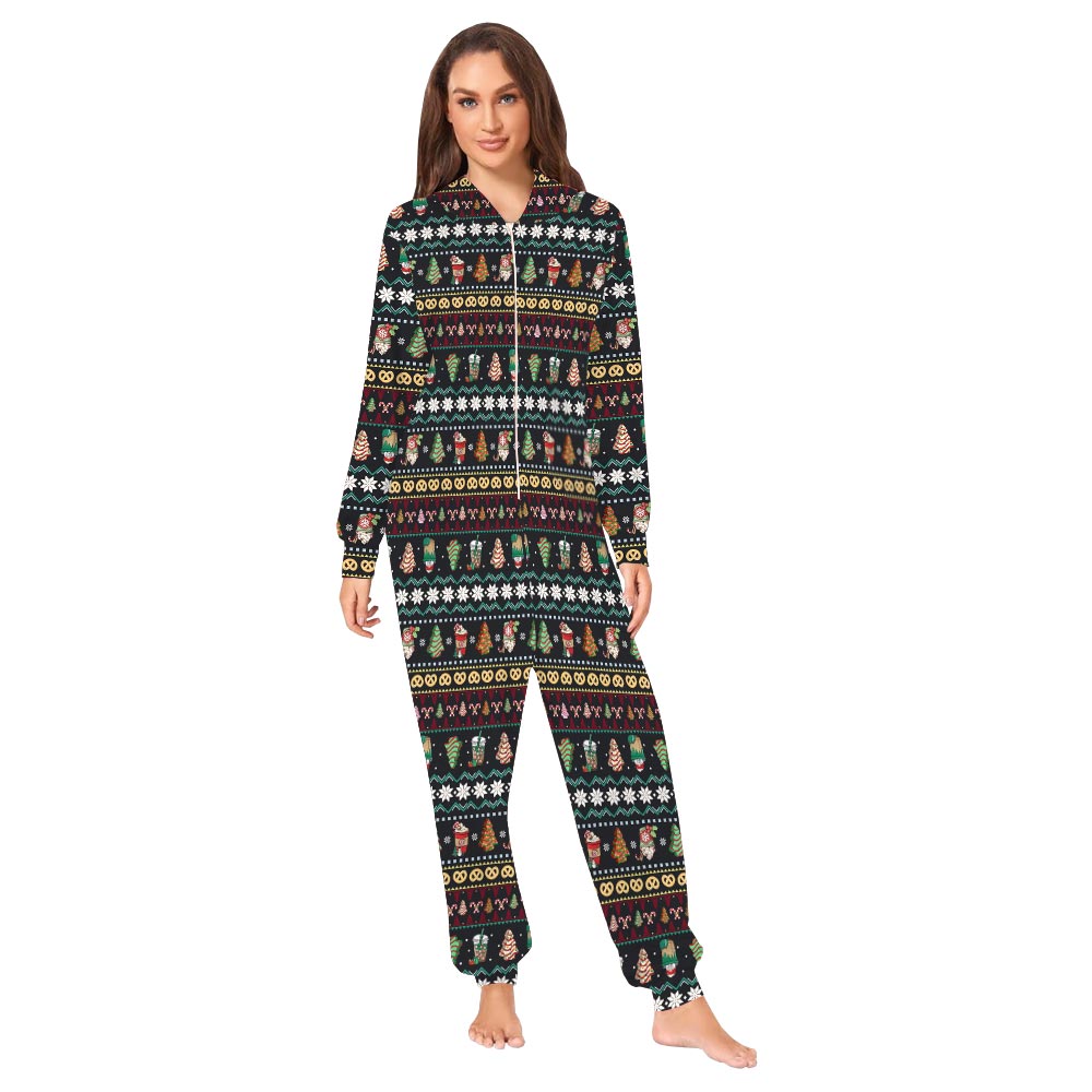 Cute Food And Beverage Christmas Family Matching Onesies With Dog