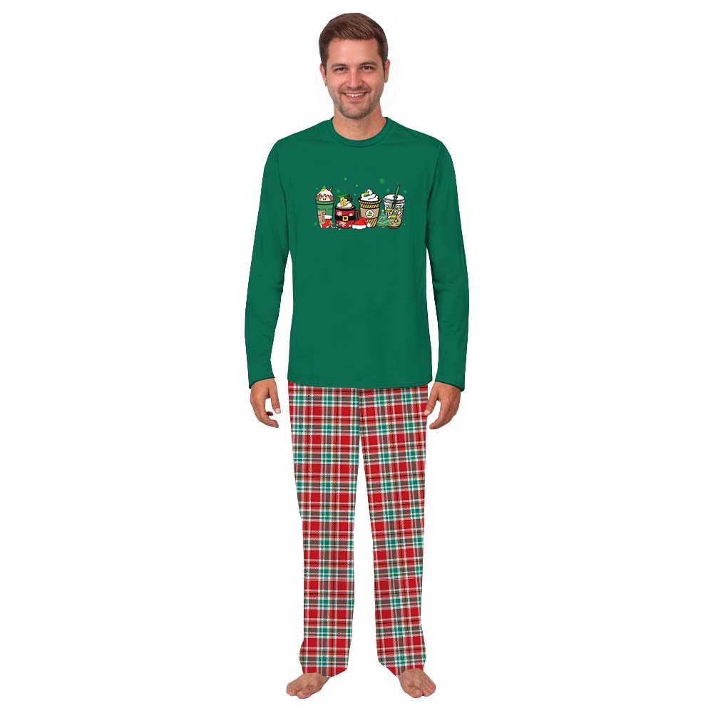 Hot Cocoa Christmas Pajamas For Family Green Red Plaid Hot Cocoa Christmas Pajamas For Family Green Red Plaid
