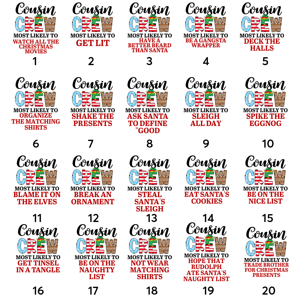 Funny Cousin Crew Matching Family Xmas Pajamas Funny Cousin Crew Matching Family Xmas Pajamas