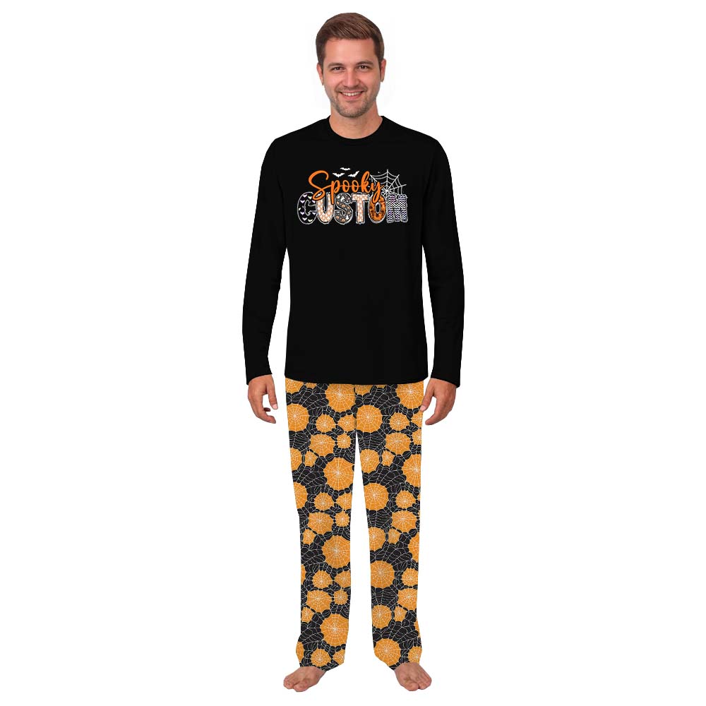 Spooky Halloween Family PJs Customized With Name Black Spooky Halloween Family PJs Customized With Name Black