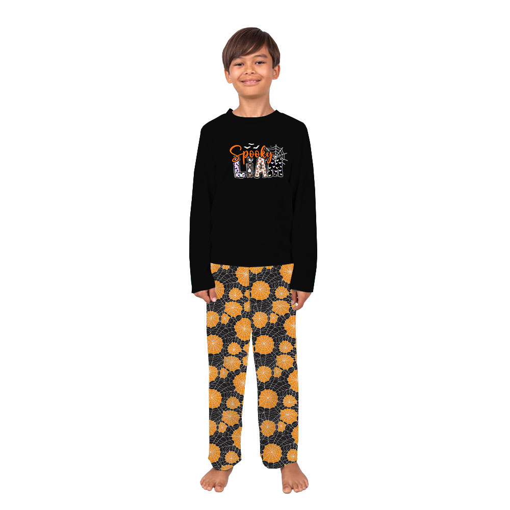 Spooky Halloween Family PJs Customized With Name Black Spooky Halloween Family PJs Customized With Name Black