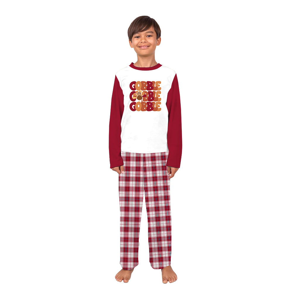 Gobble Thanksgiving Themed PJs For Family With Plus Size Gobble Thanksgiving Themed PJs For Family With Plus Size