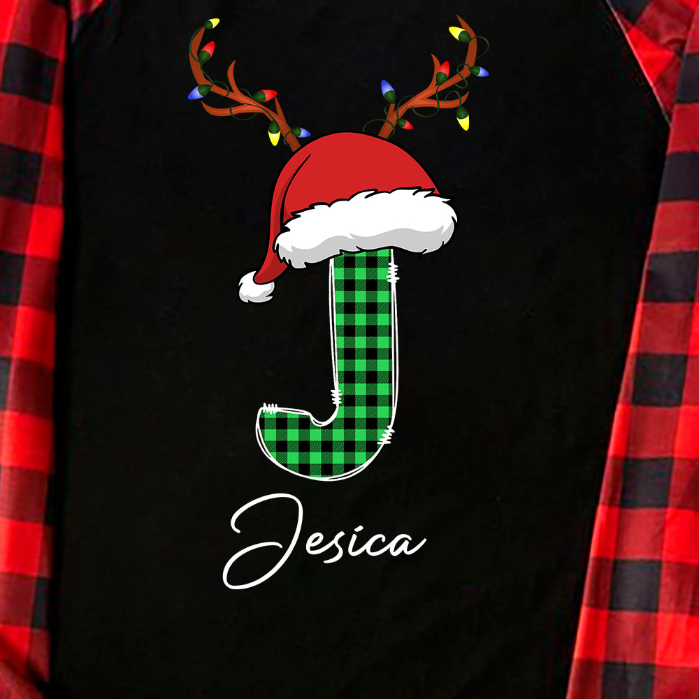 Reindeer Personalized Name Family Matching Plaid Pajamas Reindeer Personalized Name Family Matching Plaid Pajamas