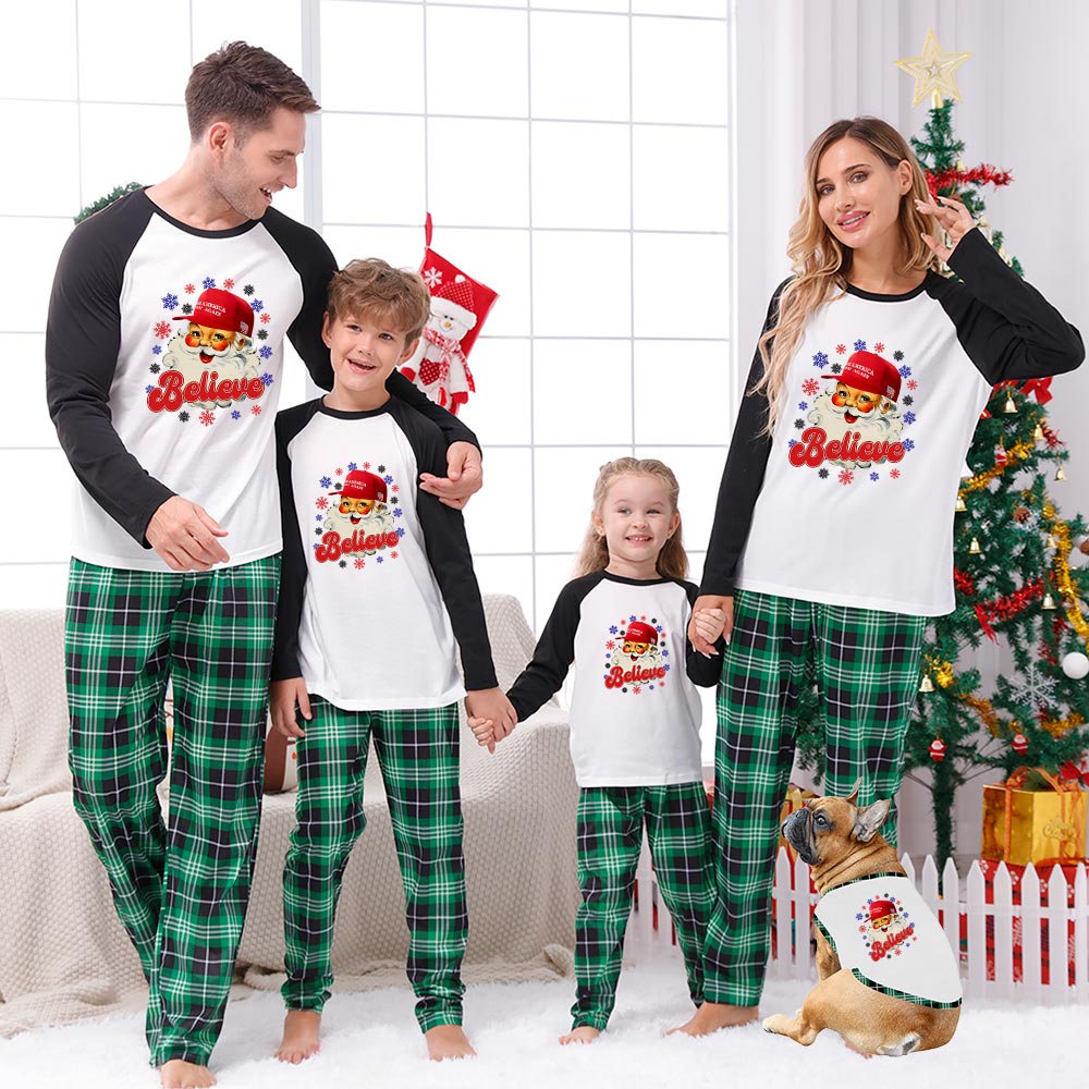 Santa Trump Make America Great Again Matching Family Pajamas For Christmas