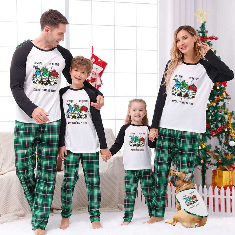 Gnome Everything Is Fine Matching Holiday Pajamas Plaid Gnome Everything Is Fine Matching Holiday Pajamas Plaid