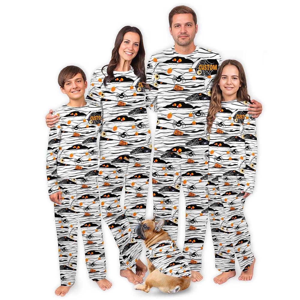 Funny Matching Halloween Pajamas Familly Custom Name Funny Matching Halloween Pajamas Familly Custom Name