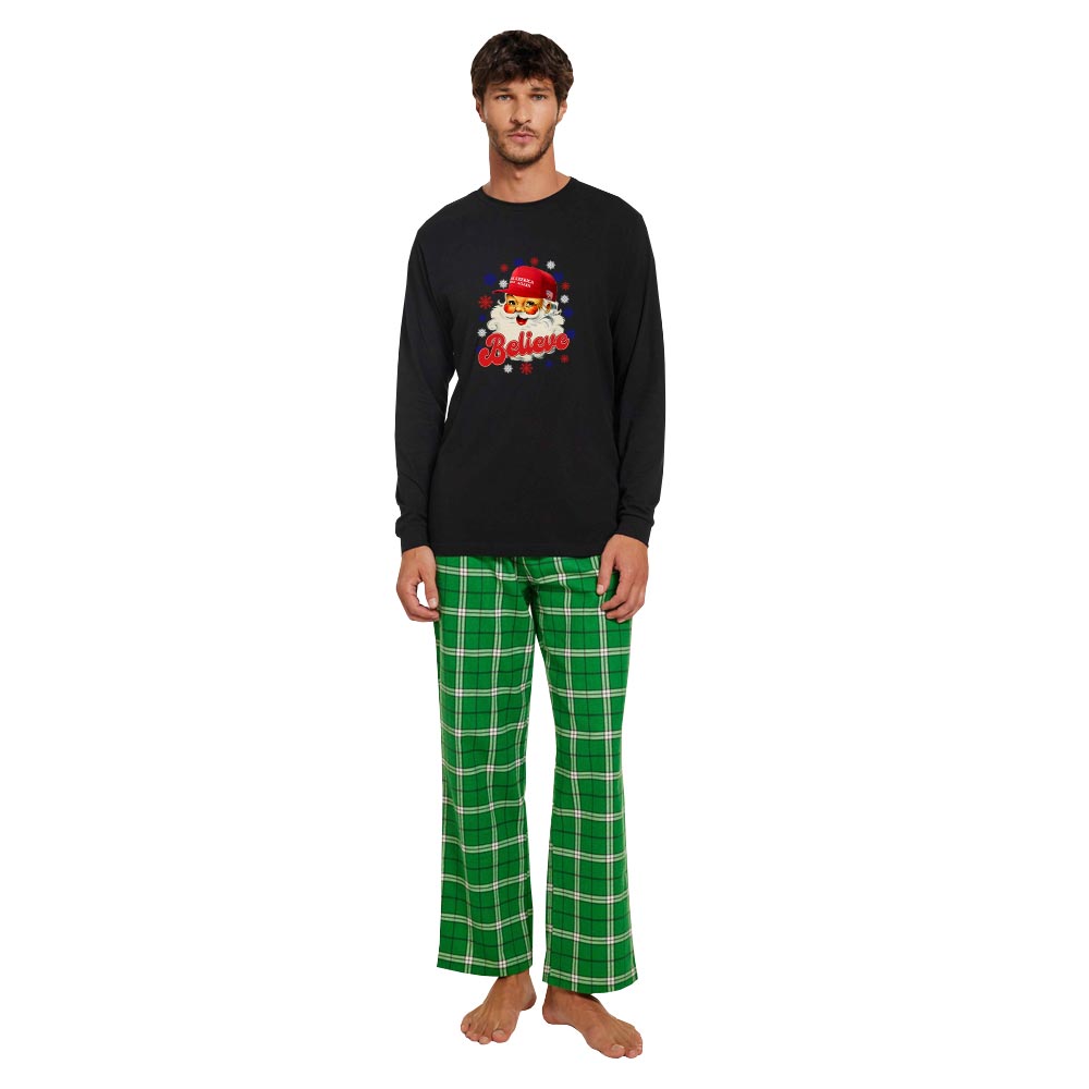 Santa Trump Make America Great Again Family Cotton Matching Pajamas
