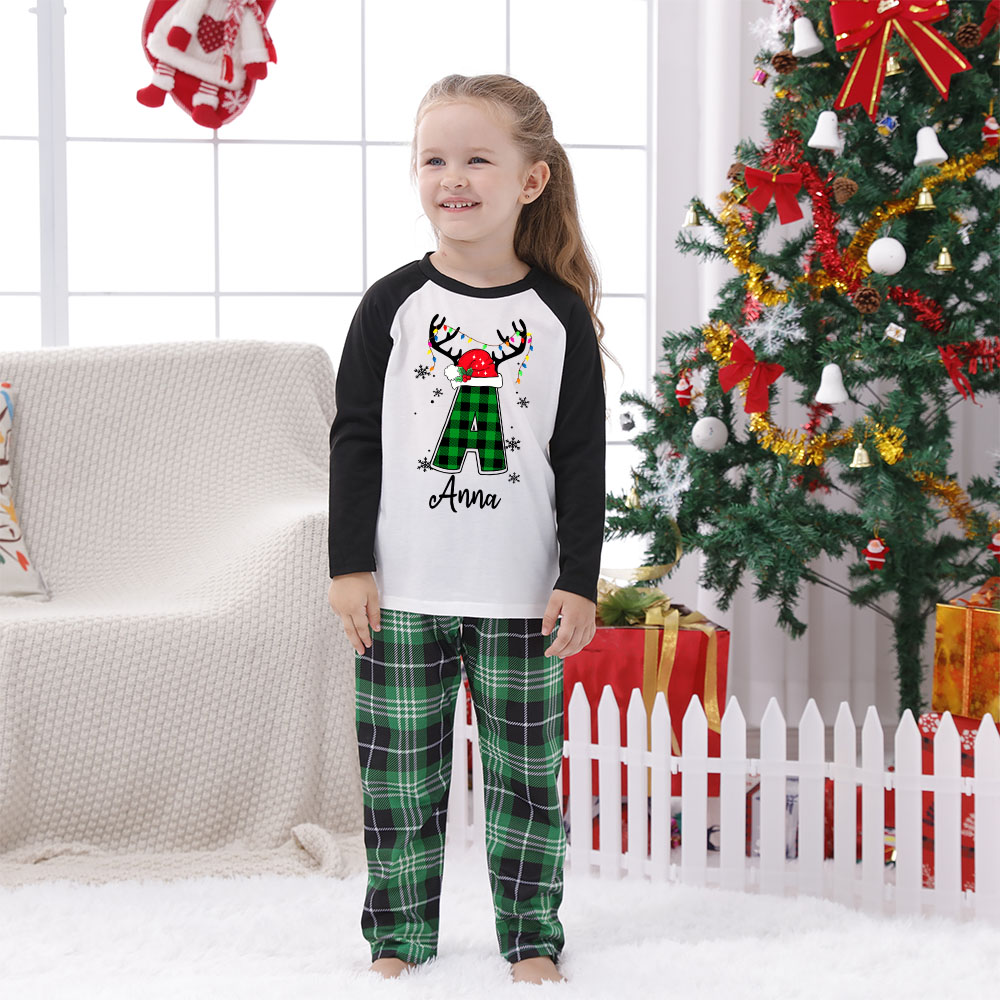 Personalized Name Santa Hat Matching Family Pajama Sets Personalized Name Santa Hat Matching Family Pajama Sets