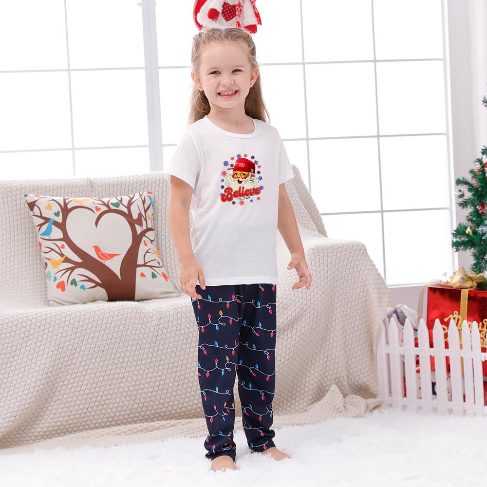 Christmas Santa Trump Short Sleeves Matching Holiday Pajamas Christmas Santa Trump Short Sleeves Matching Holiday Pajamas