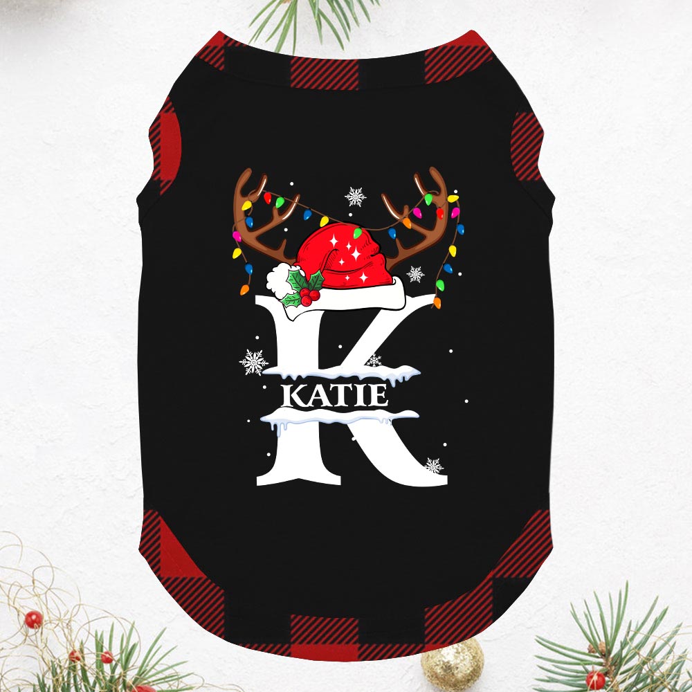 Monogram Reindeer Letter Christmas Pajamas Family And Dog Monogram Reindeer Letter Christmas Pajamas Family And Dog