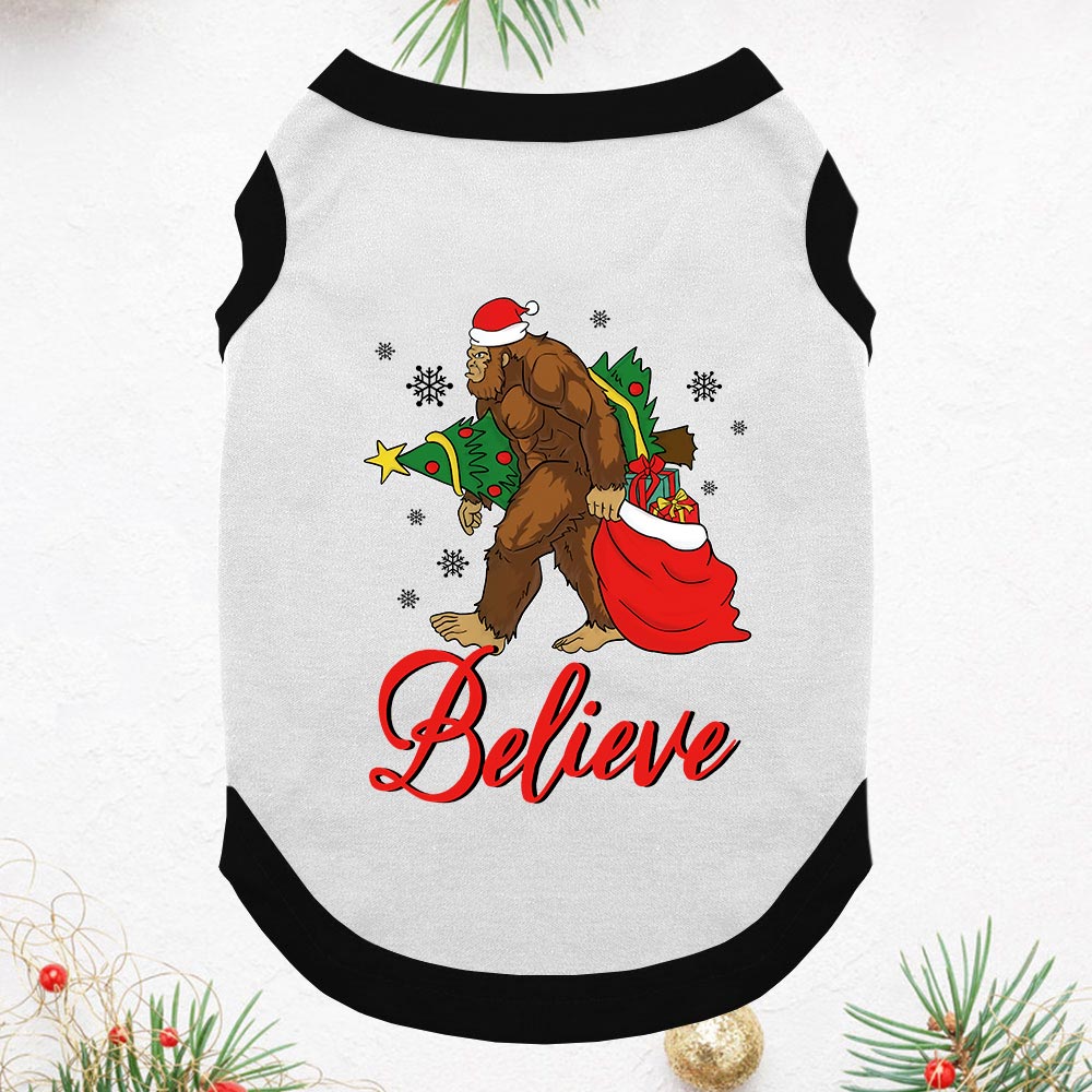 Christmas Bigfoot Believe Family Matching Pajamas With Dog Christmas Bigfoot Believe Family Matching Pajamas With Dog