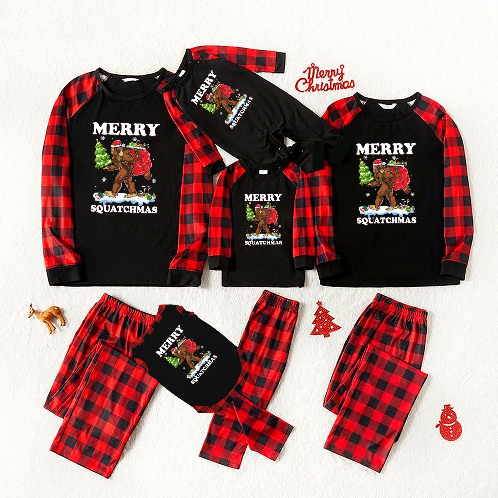 Bigfoot Merry Squatchmas Matching Family Pajamas For Christmas Bigfoot Merry Squatchmas Matching Family Pajamas For Christmas