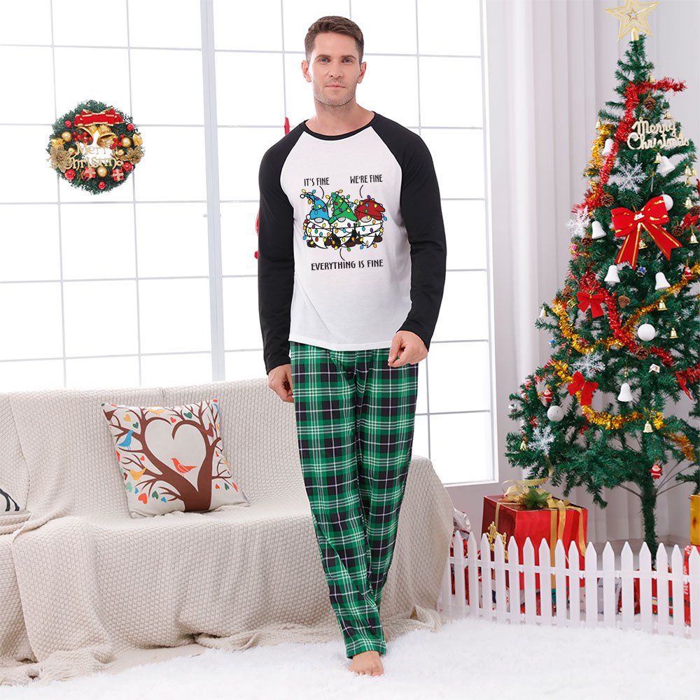 Gnome Everything Is Fine Matching Holiday Pajamas Plaid Gnome Everything Is Fine Matching Holiday Pajamas Plaid