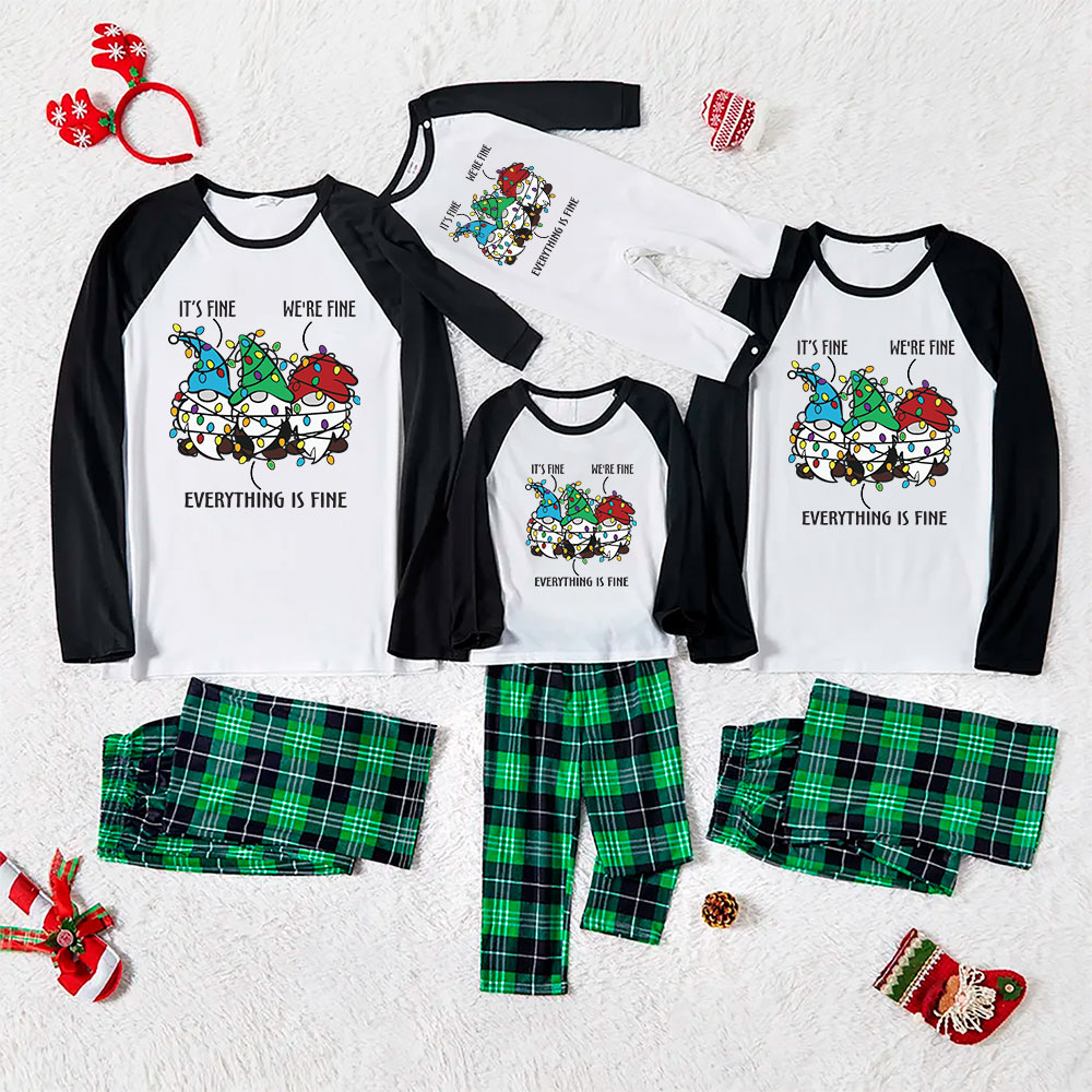 Gnome Everything Is Fine Matching Holiday Pajamas Plaid Gnome Everything Is Fine Matching Holiday Pajamas Plaid