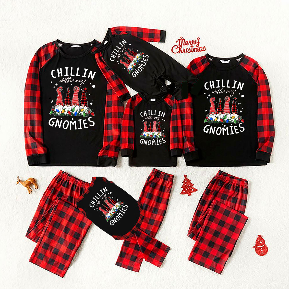 Chillin With Gnomies Plus Size Matching Family Pajamas Chillin With Gnomies Plus Size Matching Family Pajamas