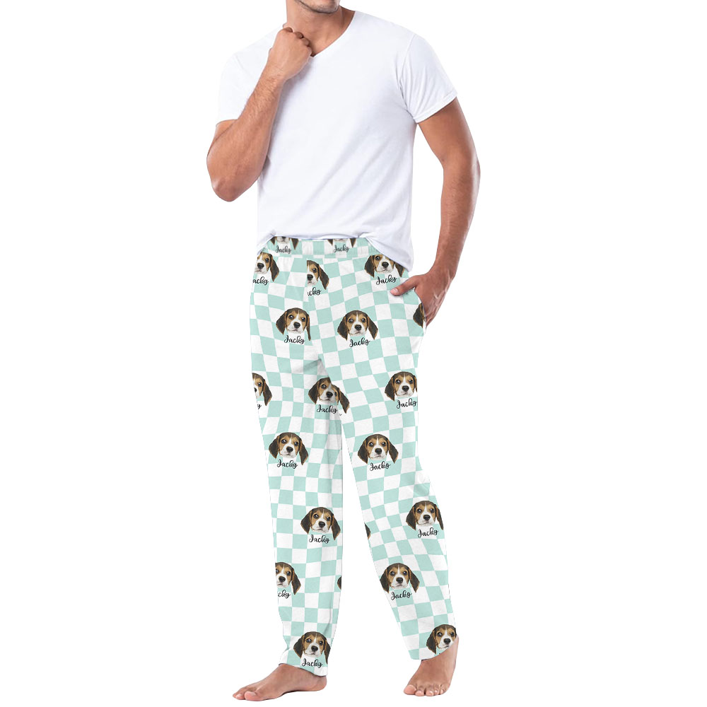 [35 Colors] Custom Dog Face Plus Size Pajama Pants