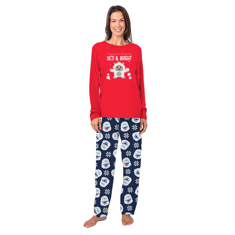 Fun Yeti And Bright Family Christmas Pajamas Sets