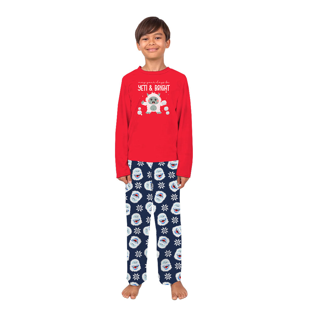 Fun Yeti And Bright Family Christmas Pajamas Sets