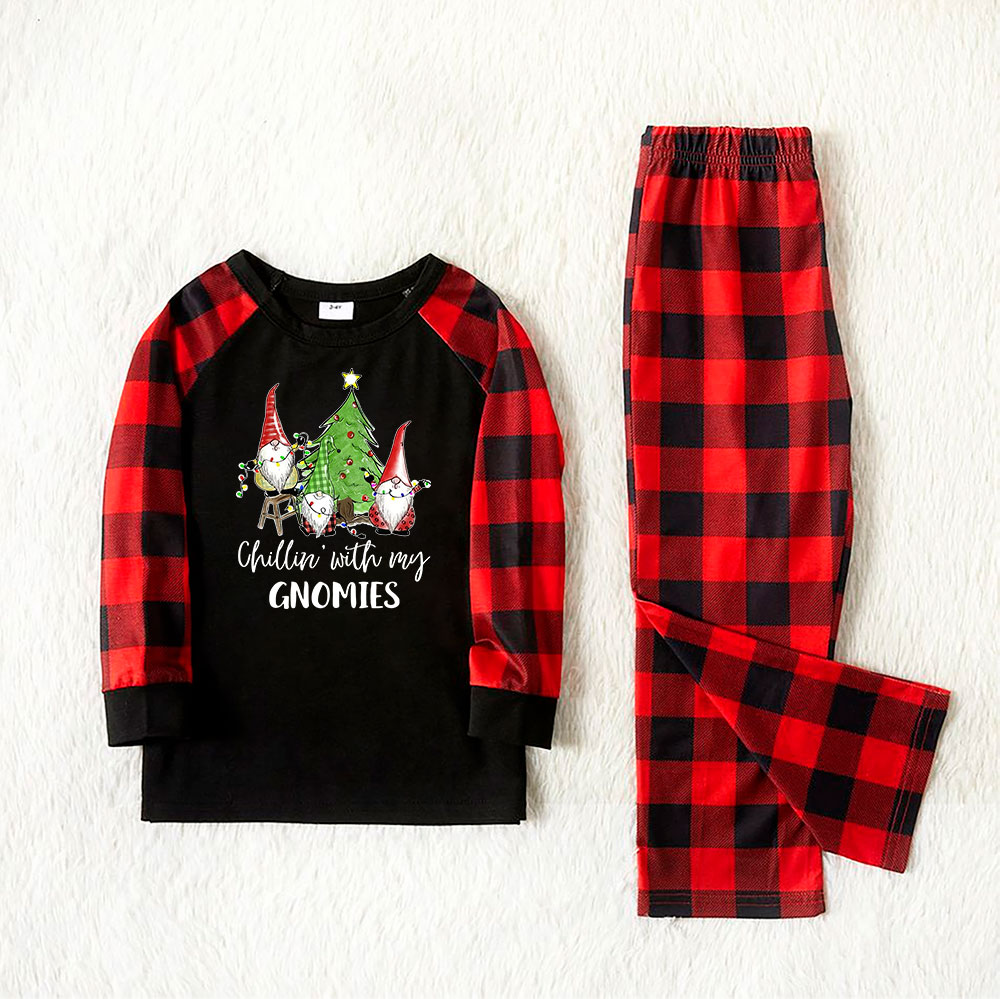 Chilling Gnome Matching Holiday Pajamas With Dog Chilling Gnome Matching Holiday Pajamas With Dog