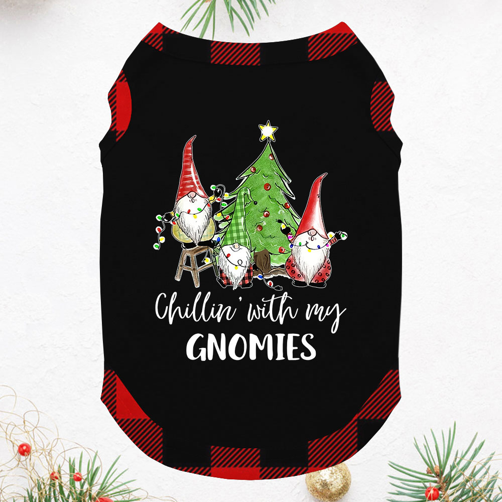 Chilling Gnome Matching Holiday Pajamas With Dog Chilling Gnome Matching Holiday Pajamas With Dog