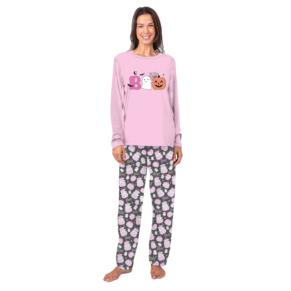 Pink Halloween Pajamas With Pumpkin And Ghost Matching Family