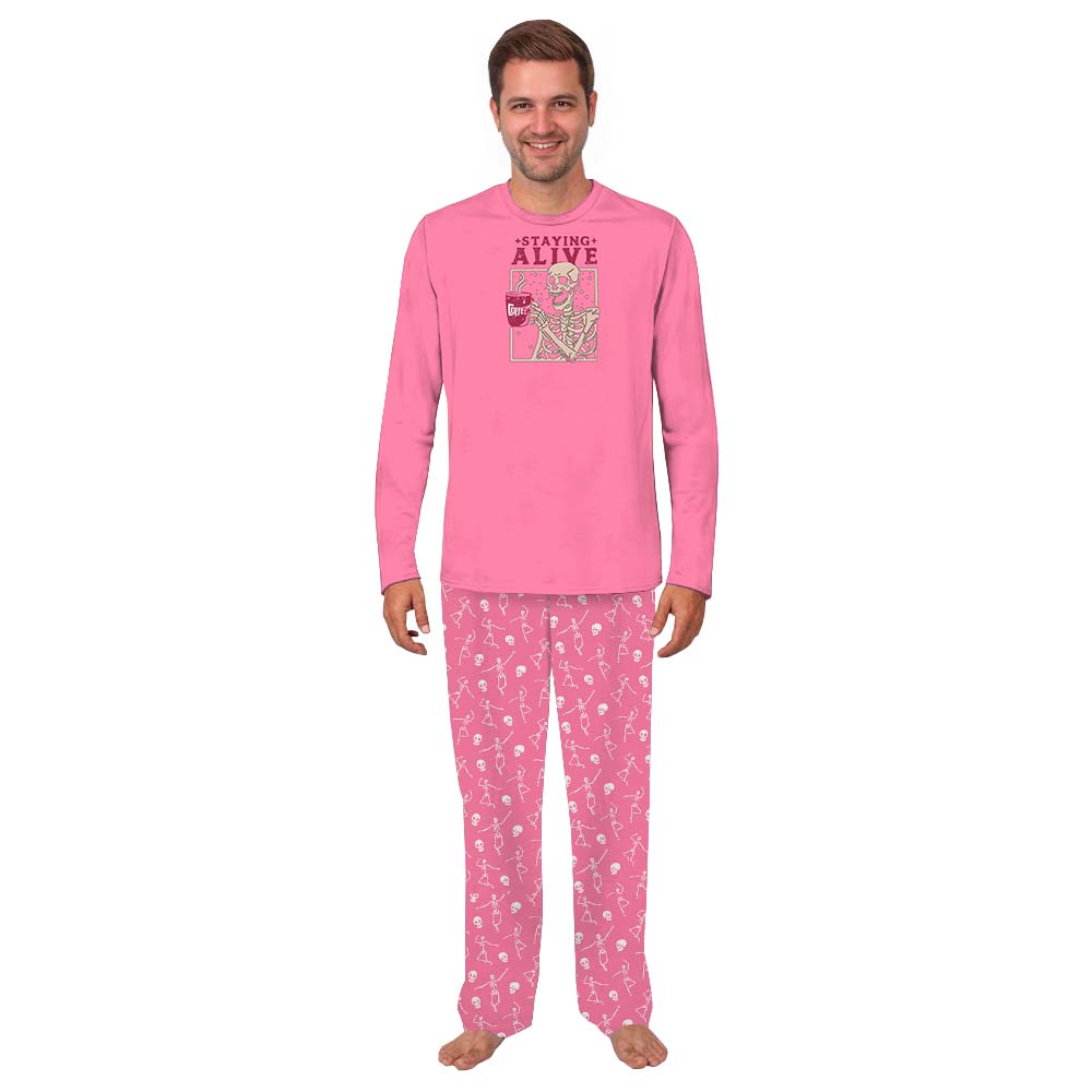 Festive Pink Skeleton Matching Pajamas For Halloween Festive Pink Skeleton Matching Pajamas For Halloween