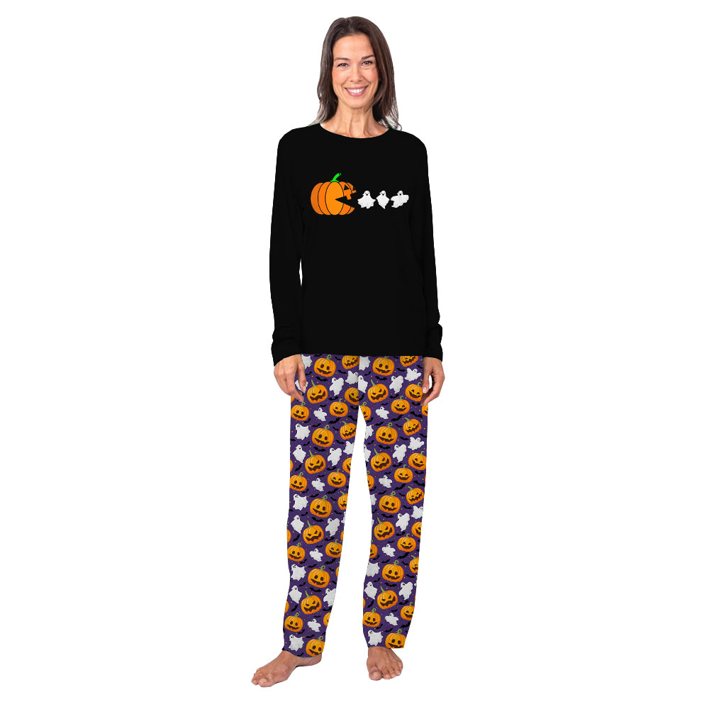Funny Pumpkin And Ghost Halloween Pajamas Sets For Family Funny Pumpkin And Ghost Halloween Pajamas Sets For Family