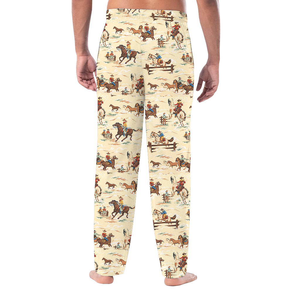 Wide Leg Cowboys Pajama Pants With Pockets