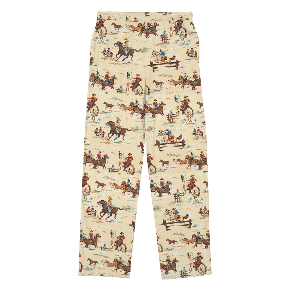 Wide Leg Cowboys Pajama Pants With Pockets