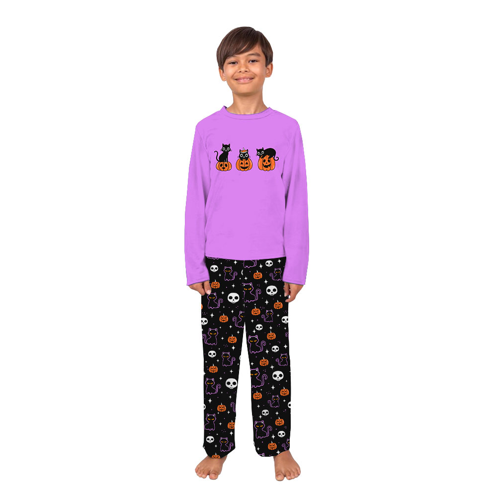 Black Cat Halloween Pajamas Matching Family Black Cat Halloween Pajamas Matching Family